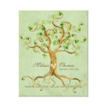 Swirl Tree Roots Antiqued Sage Wedding Gift Art Stretched Canvas Print