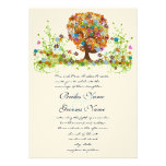 Swirled Flower  Love Tree Wedding Invitation