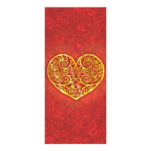 Swirled Love Gold Personalized Rack Card