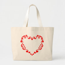 Swirling Red Heart Canvas Bag