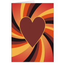 Swirling Valentine in Browns Greeting Card