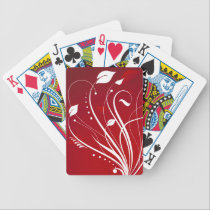Swirls of Nature - Red & White Vector Card Set playing cards