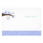 Swirly Bird (Blue) Flat Card Thank you note Invites