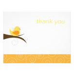 Swirly Bird Flat Thank you note card Personalized Invite