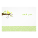 Swirly Bird (Green) Flat Card Thank you note Custom Announcement