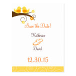 Swirly Bird Save the Date Post Card Invitations