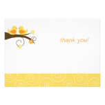 Swirly Bird (Yellow) Flat Card Thank you note Announcements