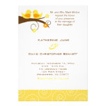 Swirly Birds Trendy Wedding Invitation  - Yellow