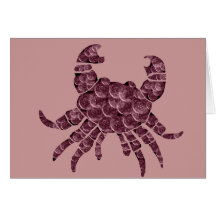 Swirly crab design blank card