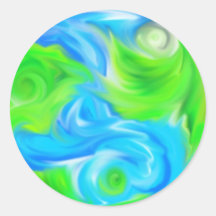 Swirly earth round sticker