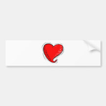Swirly Heart Bumper Sticker