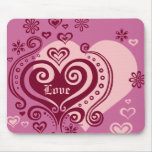 Swirly hearts LOVE Mouse Pad