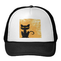 Swirly Orange Black Cat Hat