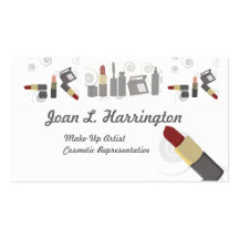 Swirly  Red Lipstick Cosmetics Business Card