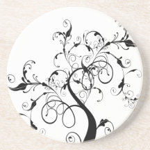 Swirly romantic tree coasters