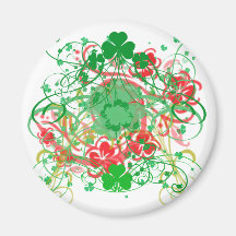 Swirly Shamrocks St. Patrick's Day Magnet
