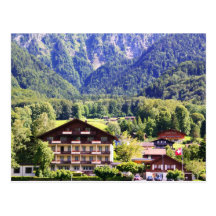 Swiss chalet postcard