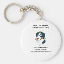 Swiss Lick Canine Cancer Keychain