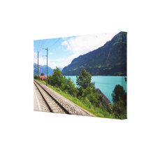 Swiss railway track gallery wrapped canvas