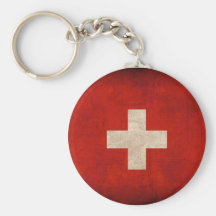 Switzerland Flag Distressed Keychain