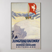 Switzerland Trains Vintage Travel Poster Ad Retro