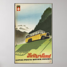 Switzerland Vintage Travel Poster Ad Retro Prints