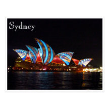 sydney opera house bright sails post card