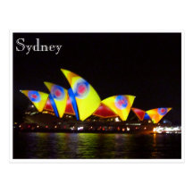 sydney opera house yellow postcards