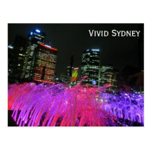 sydney vivid pink postcards