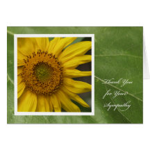 Sympathy Thank You Card -- Sunflower Thank You