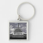 T-34 Russian Tank,Soviet Memorial,Berlin - B&W Keychains