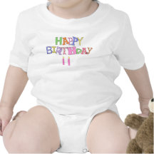 T-Shirt Baby Girl Happy Birthday One or Two Years