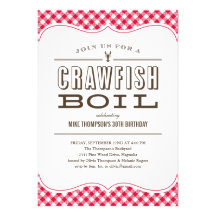Table Cloth Crawfish Boil Invitations
