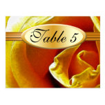 Table Number Card Antique Yellow Rose Post Card