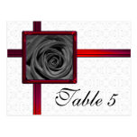 Table Number Card Black Rose Post Card
