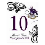 Table Numbers - Masquerade Ball Post Card