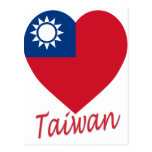 Taiwan (Republic of China) Flag Heart Post Cards