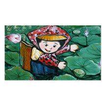 Taiwanese girl in lily pond business card