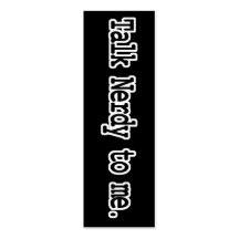 talk nerdy to me bookmark business card