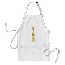 Tall Cute Giraffe. Cartoon Animal. Apron