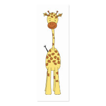 Tall Cute Giraffe. Cartoon Animal. Business Card