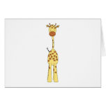 Tall Cute Giraffe. Cartoon Animal. Cards