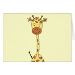 Tall Cute Giraffe. Cartoon Animal. Greeting Cards