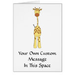 Tall Cute Giraffe. Cartoon Animal. Greeting Cards