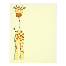 Tall Cute Giraffe. Cartoon Animal. Personalised Invitations