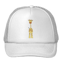 Tall Cute Giraffe. Cartoon Animal. Mesh Hats