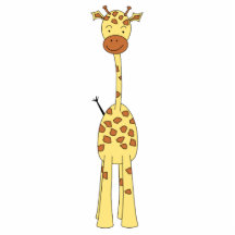 Tall Cute Giraffe. Cartoon Animal. Photo Cutouts