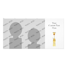 Tall Cute Giraffe. Cartoon Animal. Photo Greeting Card