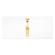 Tall Cute Giraffe. Cartoon Animal. Rack Card Design