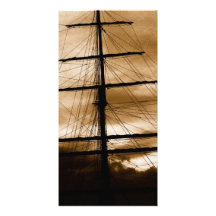 Tall ship mast photo card